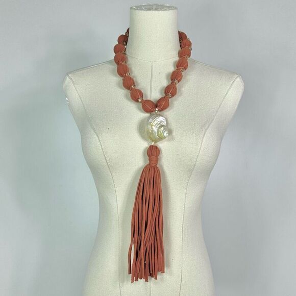 NEW Mare Sole Amore Luna Necklace OS Statement Boho Natural Lagenlook Beachy - Picture 8 of 11